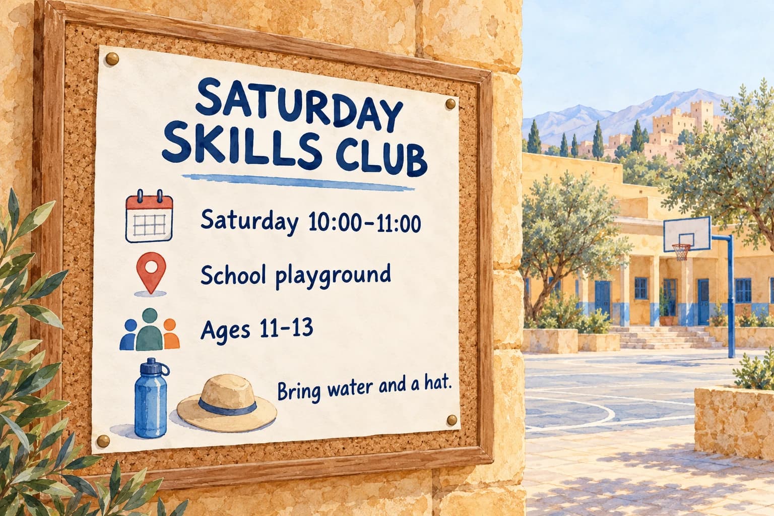 An original clean club notice on a corkboard