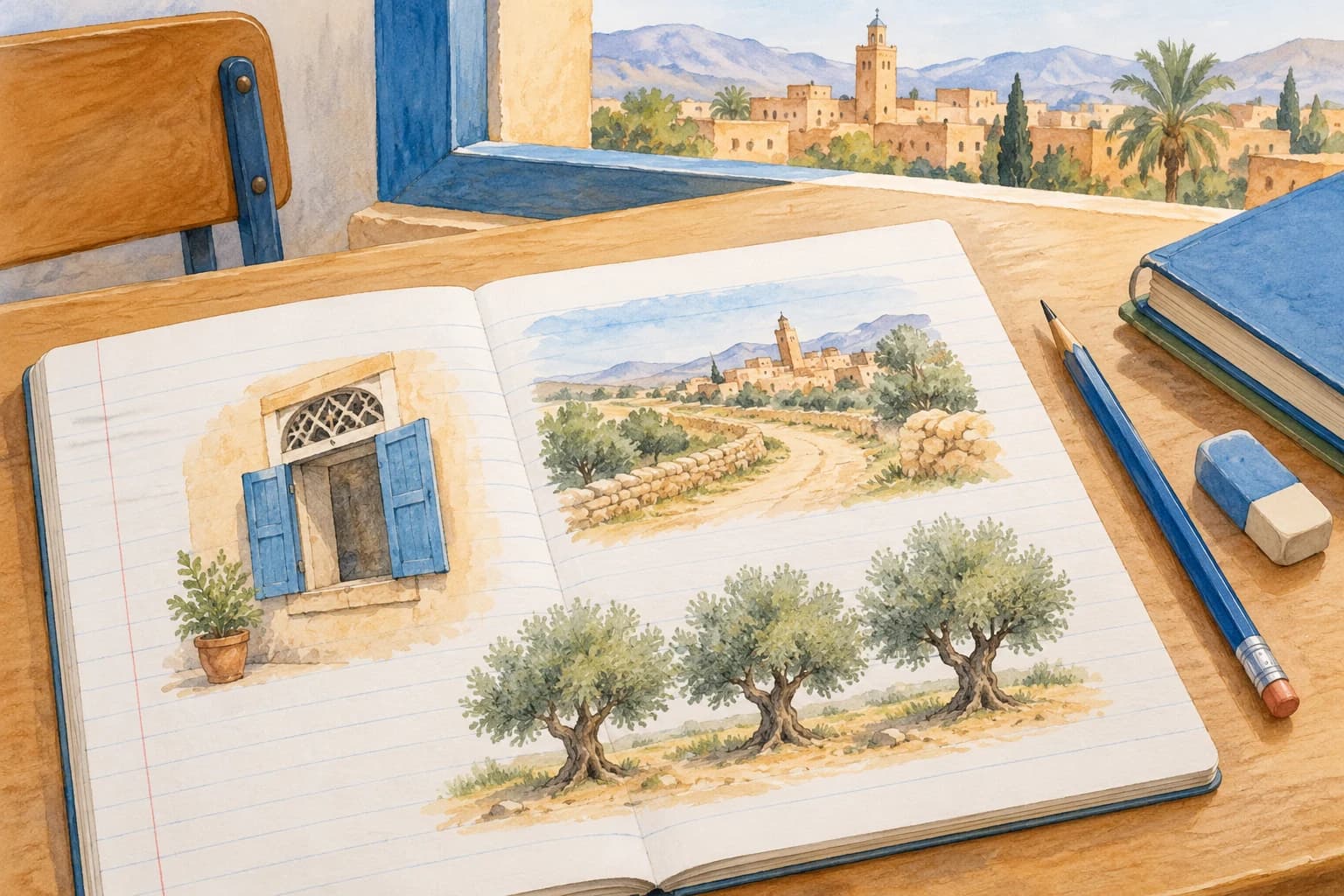 Le cahier du poème conserve des découvertes et des essais.
